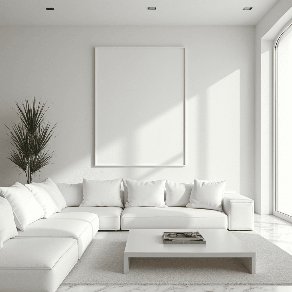 White Theme Living Room