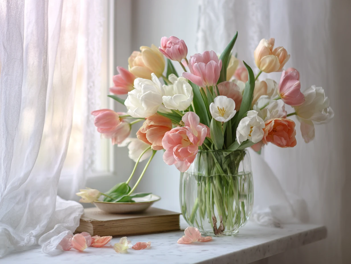 Tulips In A Vase Tulips Vase Stunning Arrangement Ideas Brighten