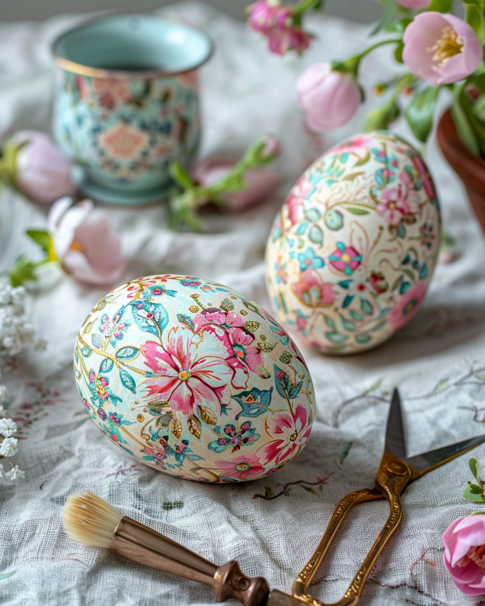 Diy Decoupage Easter Eggs Paper Napkins Spring Craft